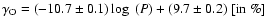 $\gamma_{\rm O}=(-10.7 \pm 0.1) \log~(P) + (9.7 \pm 0.2) \mbox{ [in~\%]}$