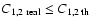 $C_{\rm 1,2 \: real } \leq C_{\rm 1,2 \: th }$