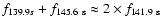 $f_{139.9s}+f_{145.6~\rm s}\approx2\times f_{141.9~\rm s}$