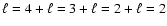 $\ell=4 + \ell=3 + \ell=2 + \ell=2$