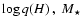 $\log q(H)\:,\:M_{\star}$