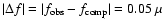 $\vert\Delta f\vert=\vert f_{\rm obs}-f_{\rm comp}\vert= 0.05~ \mu$