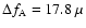 $\Delta f_{\rm A}=17.8 ~\mu $