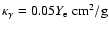 $\kappa_\gamma=0.05 Y_{\rm e} \; \mbox{cm}^2/\mbox{g}$