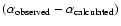 $(\alpha _{\rm observed}-\alpha _{\rm calculated})$