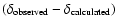 $(\delta _{\rm observed}-\delta _{\rm calculated})$