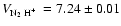 $V_{\mbox{\scriptsize N$_2$ H$^+$ }} = 7.24 \pm 0.01$