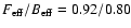 $F_{\rm eff}/B_{\rm eff} = 0.92/0.80$