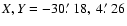 $X,Y = -30\hbox{$.\mkern-4mu^\prime$ }18,\ 4\hbox{$.\mkern-4mu^\prime$ }26$