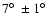 $7\hbox{$^\circ$ }\pm 1\hbox{$^\circ$ }$