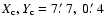 $X_{\rm c},Y_{\rm c} = 7\hbox{$.\mkern-4mu^\prime$ }7,\ 0\hbox{$.\mkern-4mu^\prime$ }4$