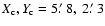 $X_{\rm c},Y_{\rm c} = 5\hbox{$.\mkern-4mu^\prime$ }8,\ 2\hbox{$.\mkern-4mu^\prime$ }3$