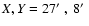 $X,Y= 27\hbox{$^\prime$ },~ 8\hbox{$^\prime$ }$