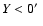 $Y < 0\hbox{$^\prime$ }$