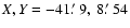 $X,Y=-41\hbox {$.\mkern -4mu^\prime $ }9,\ 8\hbox {$.\mkern -4mu^\prime $ }54$
