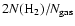 $2N(\mbox{H}_2)/N_{\rm gas}$