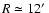 $R\simeq 12\hbox{$^\prime$ }$