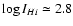 $\log I_{H {\sc i}} \simeq 2.8$