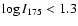 $\log I_{175} < 1.3$