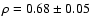 $\rho = 0.68\pm 0.05$