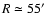 $R\simeq 55\hbox{$^\prime$ }$