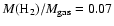 $M ({\rm
H}_2)/M_{\rm gas} = 0.07$