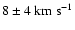 $8\pm 4\rm {~ km~ s^{-1}}$