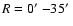 $R = 0\hbox {$^\prime $ }{-}35\hbox {$^\prime $ }$