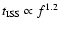 $t_{{\rm ISS}}\propto f^{1.2}$