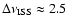 $\Delta\nu_{\rm ISS}\approx 2.5$