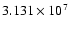 $3.131\times10^7$