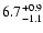 $\rm 6.7^{+0.9}_{-1.1}$