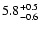 $\rm 5.8^{+0.5}_{-0.6}$