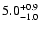$\rm 5.0^{+0.9}_{-1.0}$