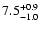 $\rm 7.5^{+0.9}_{-1.0}$