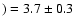 $)=3.7 \pm 0.3$
