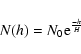 \begin{displaymath}%
N(h) = N_0 {\rm e}^{\frac{-h}{H}}
\end{displaymath}