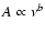 $A \propto \nu^b$