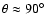 $\theta \approx 90^\circ$