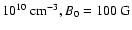$10^{10}~{\rm cm^{-3}}, B_0= 100~{\rm G}$
