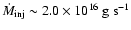 $\dot{M}_{\rm inj} \sim 2.0 \times 10^{16} ~\rm g ~s^{-1}$