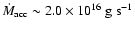 $\dot{M}_{\rm acc} \sim 2.0 \times
10^{16} ~\rm g~ s^{-1}$
