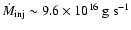 $\dot{M}_{\rm inj} \sim 9.6 \times 10^{16} ~\rm g ~s^{-1}$