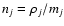 $n_{j} = \rho_{j}/m_{j}$