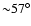 ${\sim} 57^{\circ}$