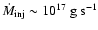 $\dot{M}_{\rm inj} \sim 10^{17}~\rm
g ~s^{-1}$