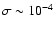 $\sigma\sim10^{-4}$