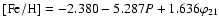 $\rm [Fe/H]=-2.380-5.287{\it P}+1.636\varphi_{21}$