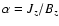 $\alpha=J_z/B_z$
