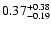 $\rm0.37_{-0.19}^{+0.38}$